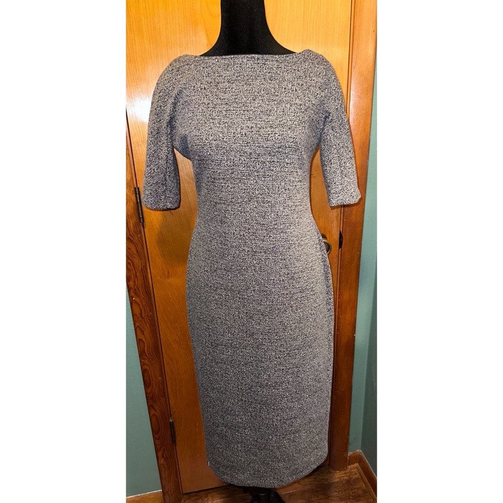Maggy London Grey Heathered Short Sleeve Sheath Office Work Dress Size‎ 2